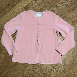 Susan Bristol Soft Pink Sweater Grandmacore Grannycore‎ Cottagecore Prairie